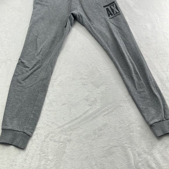 Armani Exchange S Gray Elastic Drawstring Jogger Cotton Blend Sweatpants - Picture 14 of 16